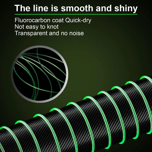 Imagen 2 del producto Línea de pesca de 3000m, proceso de tratamiento de revestimiento de fluorocarbono de 3LB-35LB, línea de nailon de superficie de carbono para pesca en agua dulce y salada
