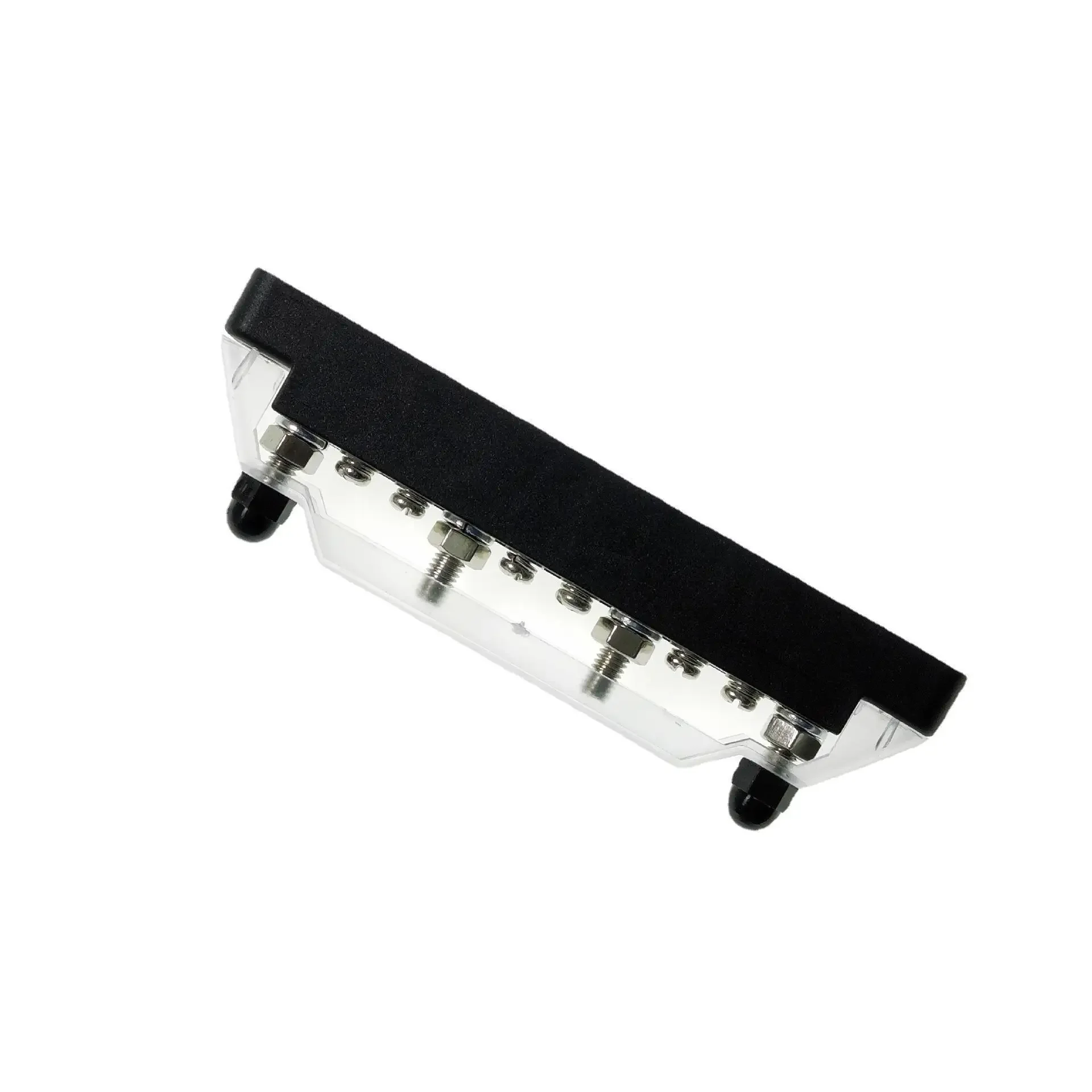 Busbar Single Row Straight Row Block With Cover 10 Way 4+6 M6 Current 250A For Rv Yacht