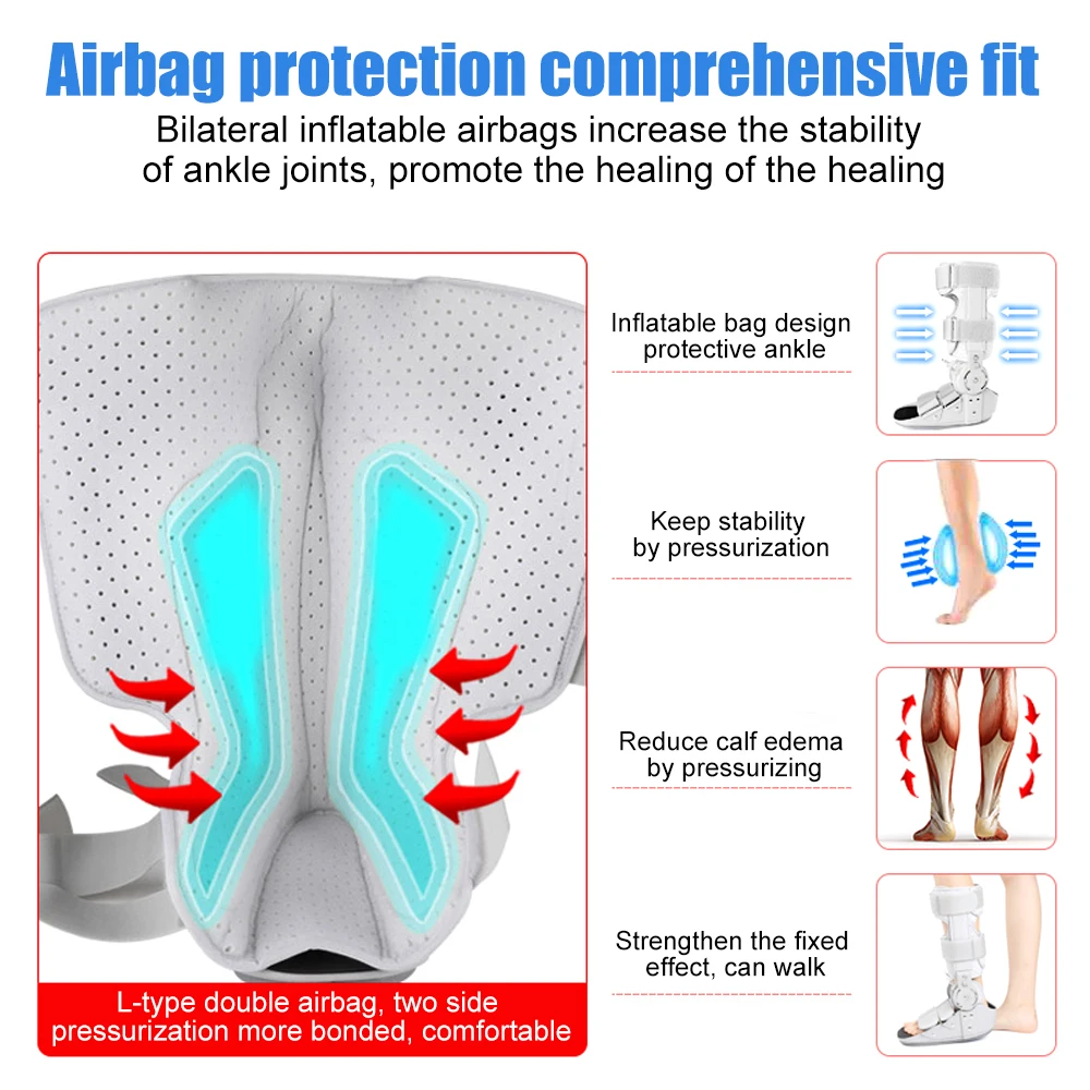 Walker Brace ROM Air Walking Fracture Boot with Air Pump Brace for Stabilizer Injured Foot Ankle Sprain Broken Toe Post Surgery