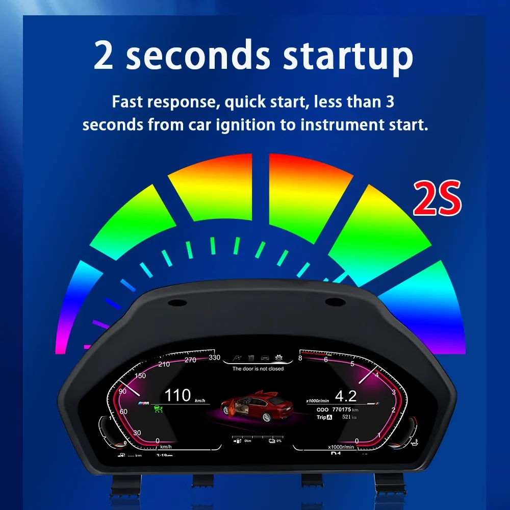 LELV 12.3 Inch Car LCD Dashboard Speedometer Cluster 3 Series GT F30 F31 F34 4 Series F32 F33 F36 Displays Essential