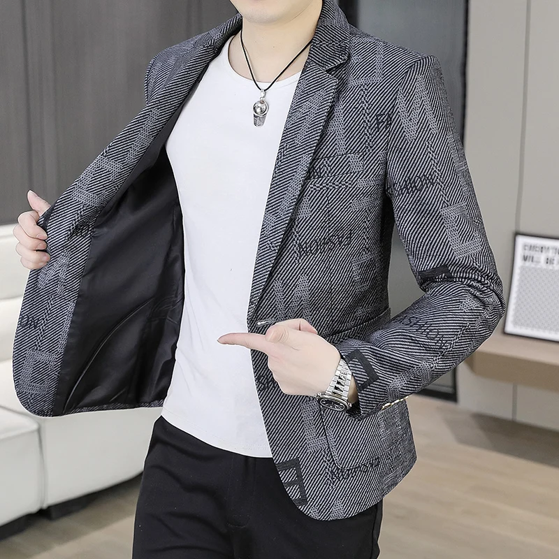 

Блейзер мужской модный уличный дорожный джентльменский свадебный утягивающий деловой универсальный модный повседневный пиджак в корейском стиле для официальной одежды
