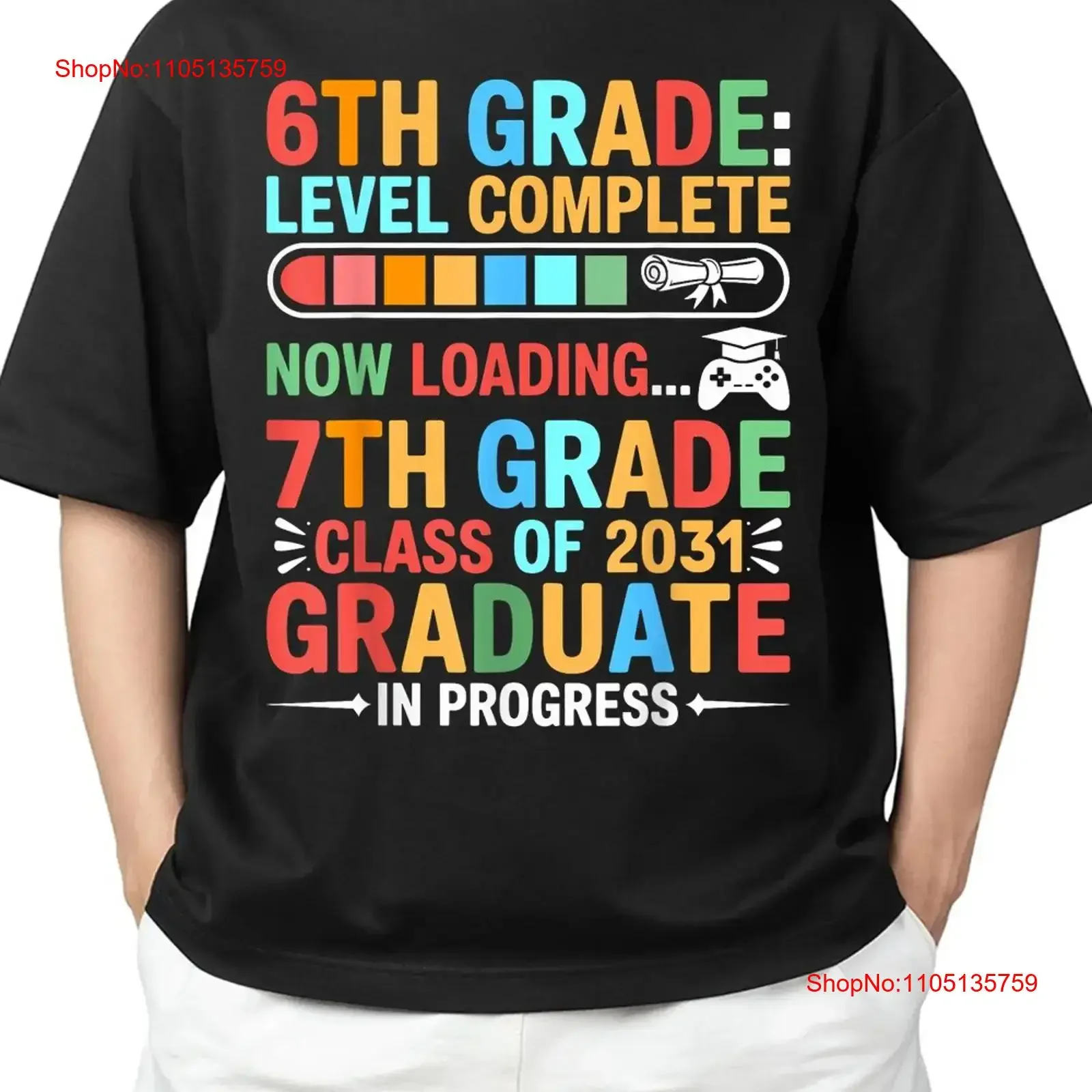 Grade game 2025 6th graduation T Shirt for S 4XL vintage Washed Unisex homme Versatile designer clothes Comfortable streetwear