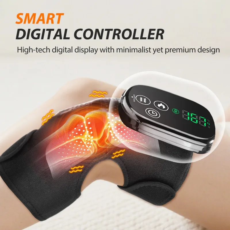 Nices Cordless Heated Knee Massager with Vibration,Heated Knee Brace Wrap Heating Shoulder Brace Wrap for Knee Shoulder