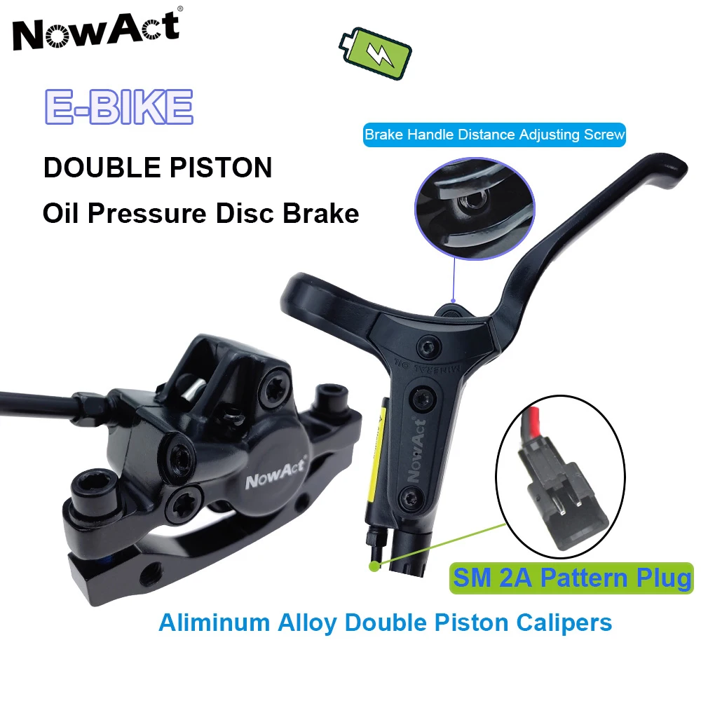 

NowAct E-Bike Hydraulic Disc Brake,MTB Bicycle Brake Caliper Parts,Electric Folding Bicycle,Power Off for Bicycle Brakes Caliper