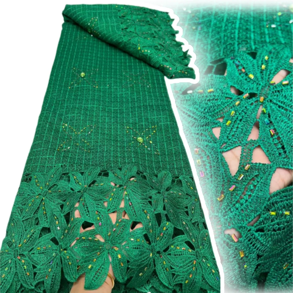 

2026 Высококачественная нигерийская тюлевая кружевная ткань для свадебного платья с вышивкой и блестками, вечерние гипюровые шифоновые шитья, 5 ярдов 1921 г.