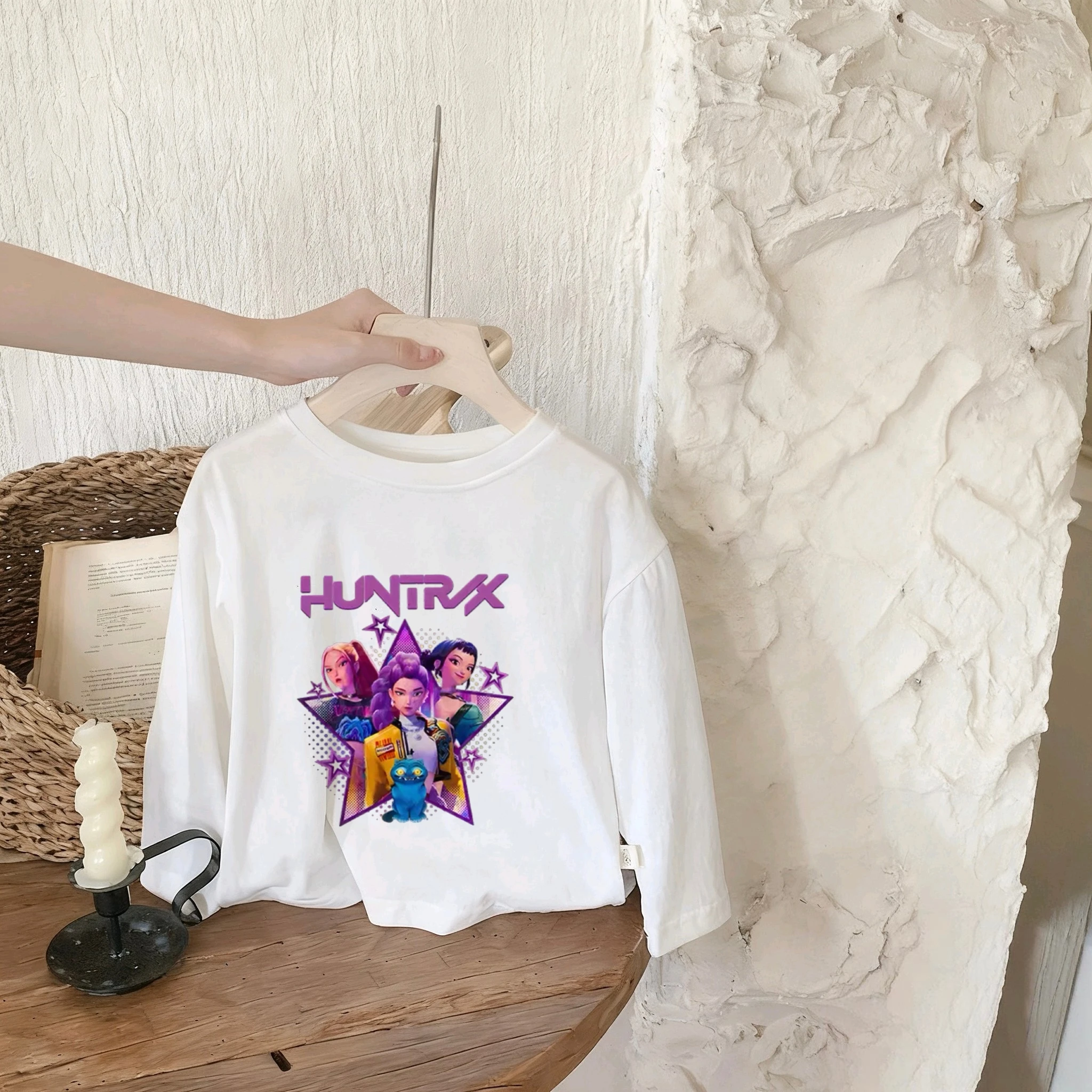 

Костюм охотничьей звезды для мальчиков и девочек, футболки с длинными рукавами различных цветов, стильная повседневная детская одежда, популярная детская футболка