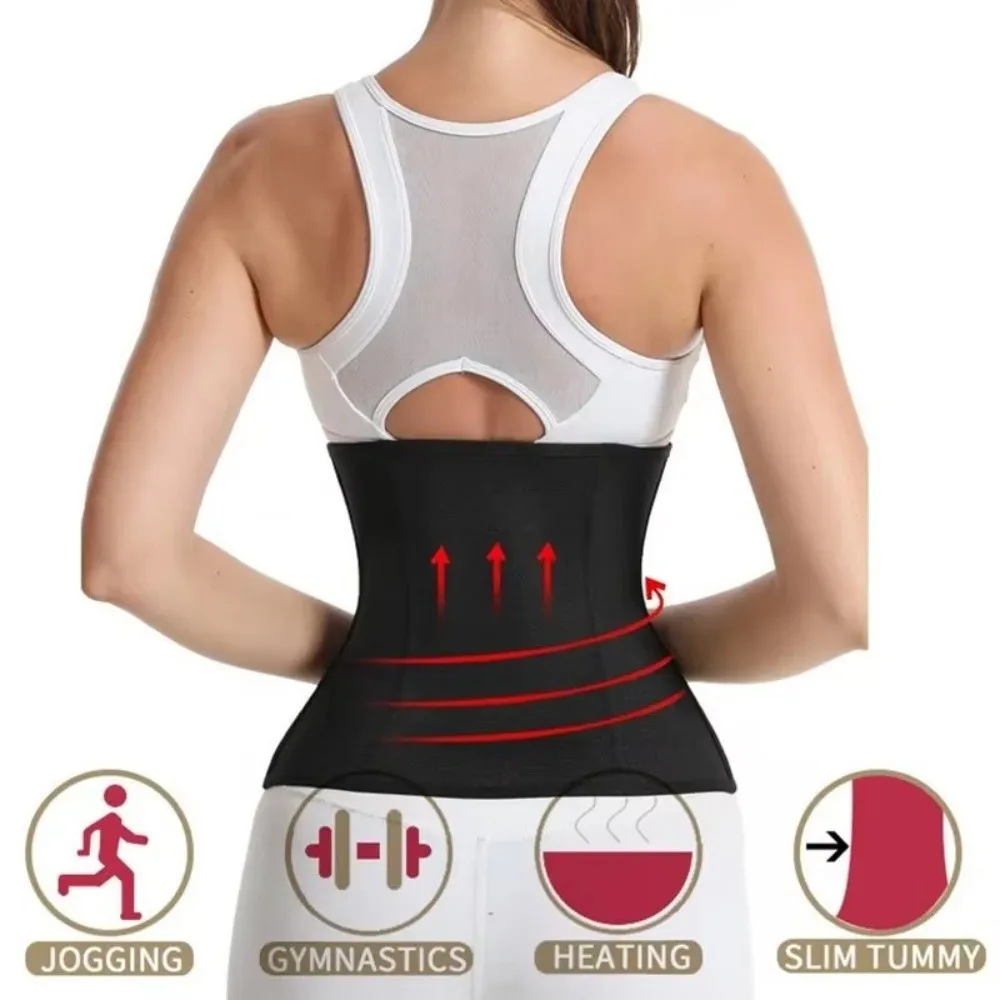 Silver Ion Waist Trimmer Belt Elastic Adjustable Sports Body Sculpting Belt Workout Shapewear Tummy Control Waist Support Belt