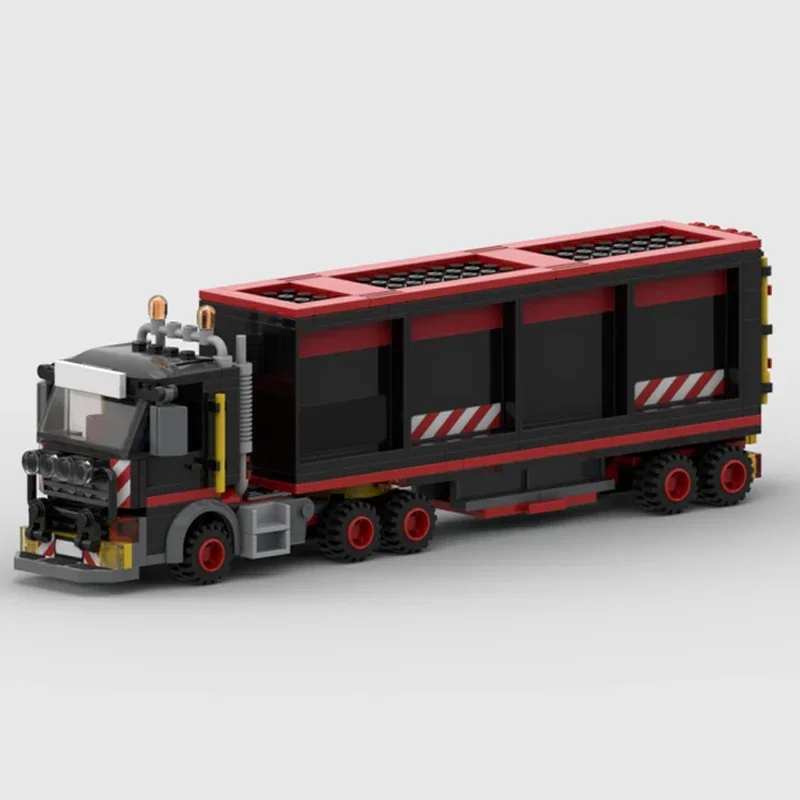 Moc tijolos de construção transporte especial semi caminhão modelo tecnologia modular cidade veículo blocos construção diy montagem brinquedos