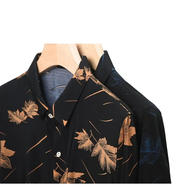 Cárdigan de manga corta con cuello vuelto para hombre, camisa informal Formal con bolsillos y botones, flores y plantas, ropa de verano para novio