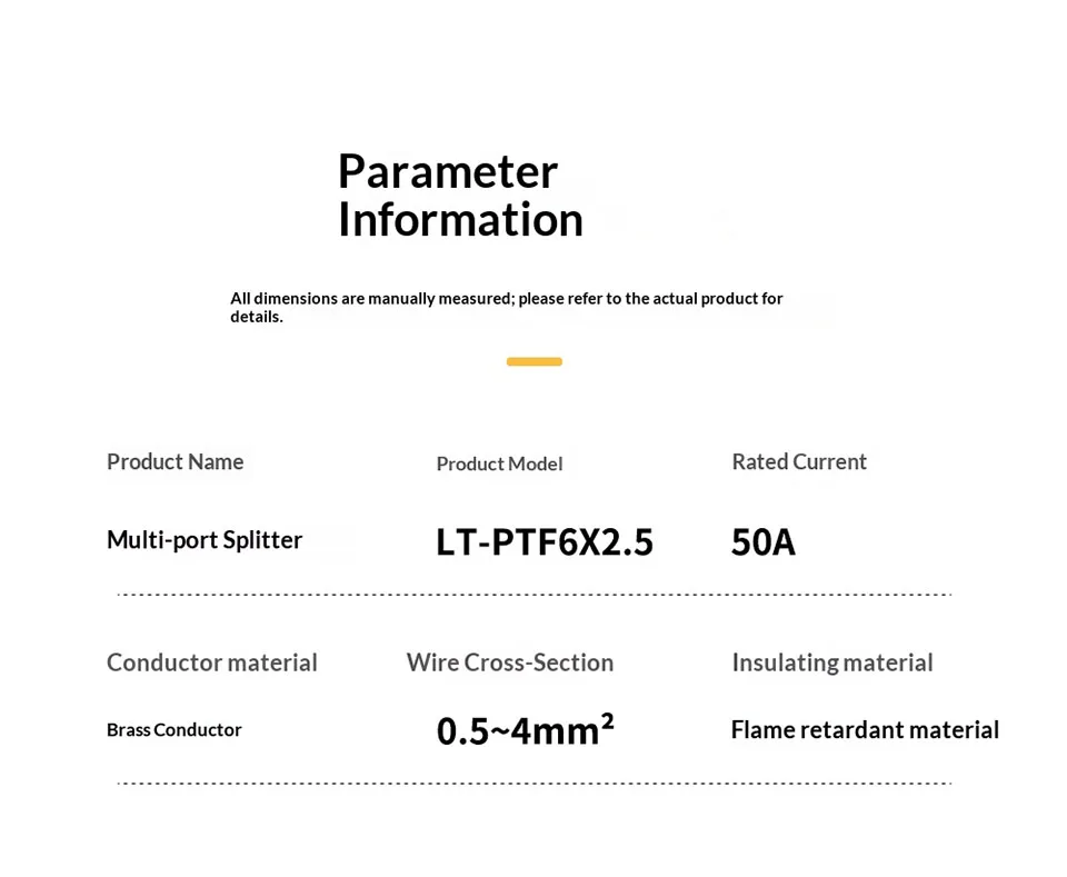 Steckbare Klemmleiste PTF6X2.5mm – Ein-Eingang, Mehrfach-Ausgang, Splicer, Spleißbare Kabelverbinder, DIN-Schienen-Anschlussdose, Elektrische Verbindung – Detail 7