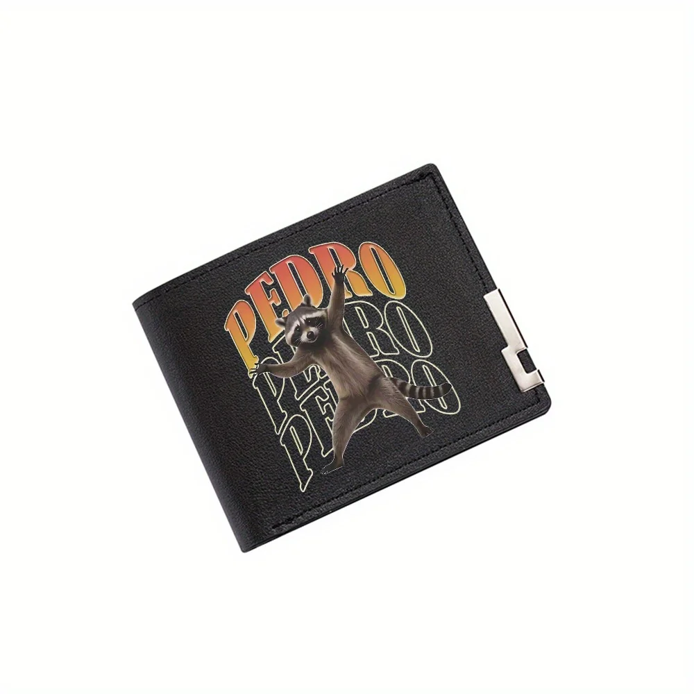 

Танцующий енот Педро крутая поза, черный мужской кошелек с принтом, простой современный стильный деловой кошелек для отца, парня, Рождества