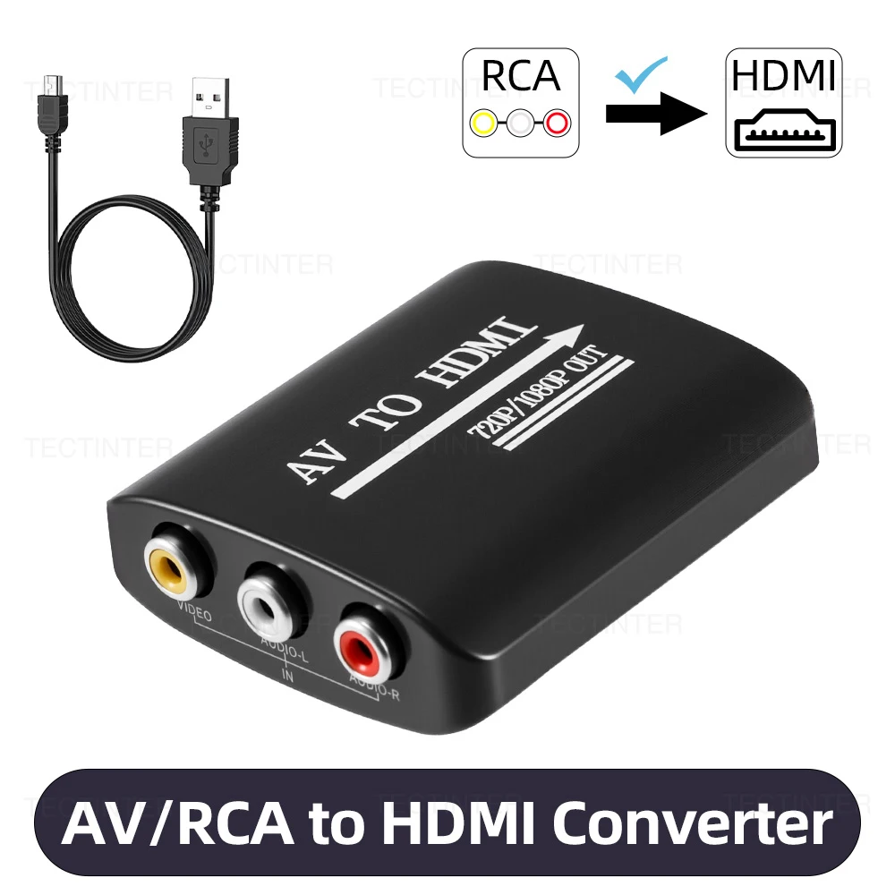 HD 1080P AV to HDMI RCA To HDMI Converter Adapter For PS2/PS3/Xbox 360/WII/N64 Console With USB Cable For Gaming accessories