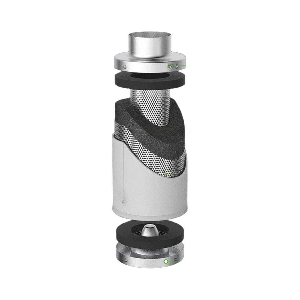 4 inch Carbon Filter with Reversible Flange for Grow Tent Air Purification and Control in Indoor Growing Setups