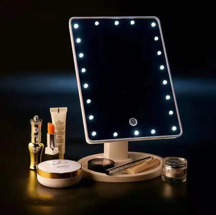 

led touch screen illuminated makeup mirror box mul Backlit Vanity Mirror Detachable/Storage Base 3 Colors Dimming Light Mirror