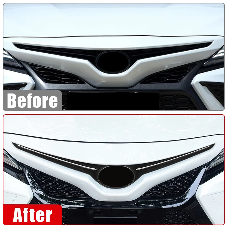 For Toyota Camry XV70 SE XSE 2018 2019 2020 2021 2022 2023 Stainless Car Grille Front Bumper Trim Cover Body Exterior Strips