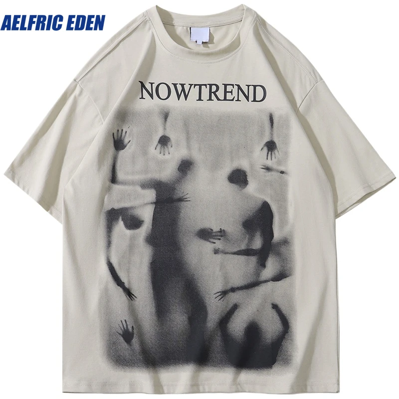 

Aelfric Eden Hip Hop Streetwear T Shirt Struggling Shadow Graphic T-Shirt Men Harajuku Cotton Loose Tshirt Short Sleeve Tops Tee