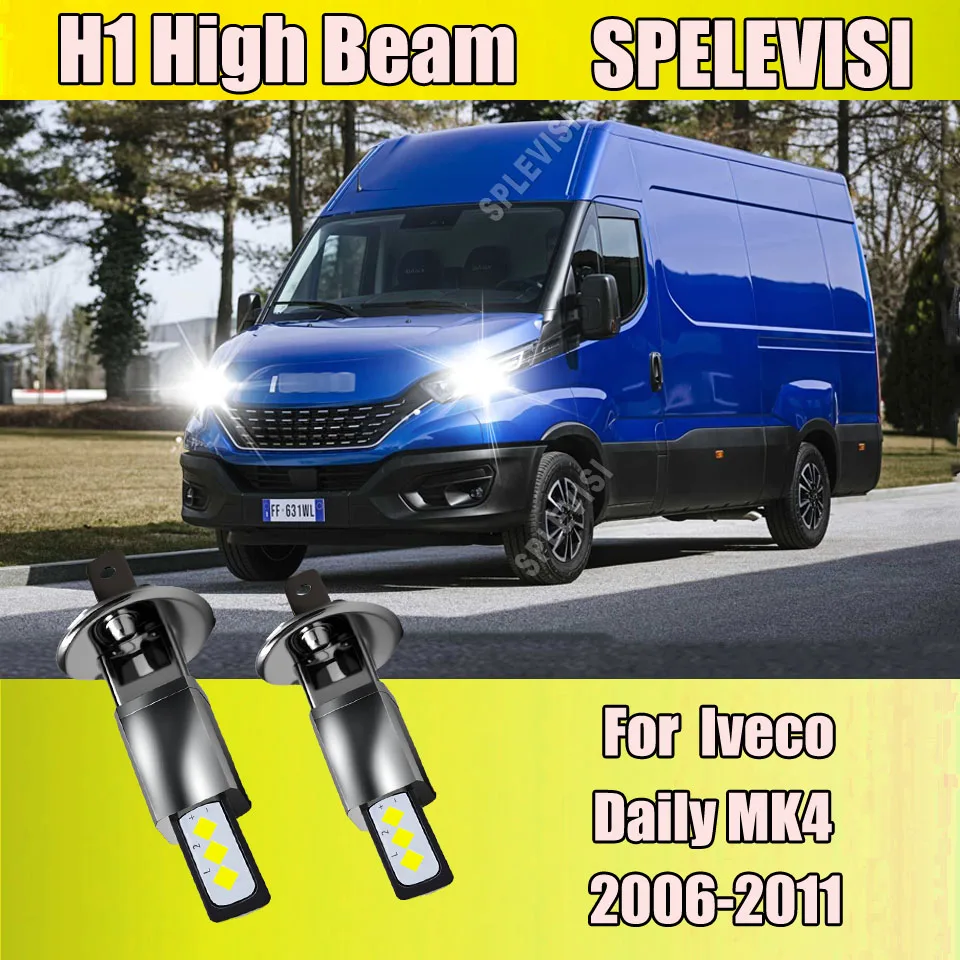 

2Pcs 6500K Super White 6000Lm LED Lamps Wireless Car Headlight H1 448 Hi Beam For Iveco Daily MK4 2006-2011 2007 2008 2009 2010