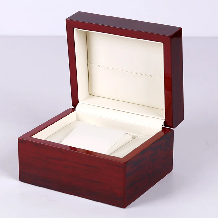 Premium 1 Grid Watch  Storage box Wood material Red Paint Jewelry box A lighter Store the best gifts for Christmas