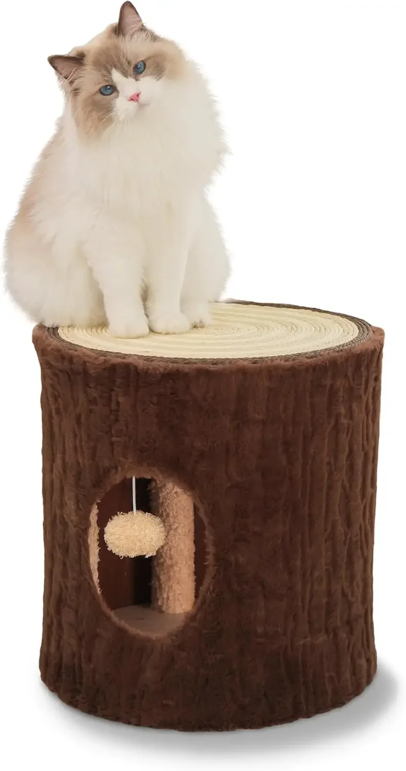 for Modern Wood-Style Handmade Cat House Cat Cave Bed Tower Condo Hideout And Seat Furniture For Indoor Cat