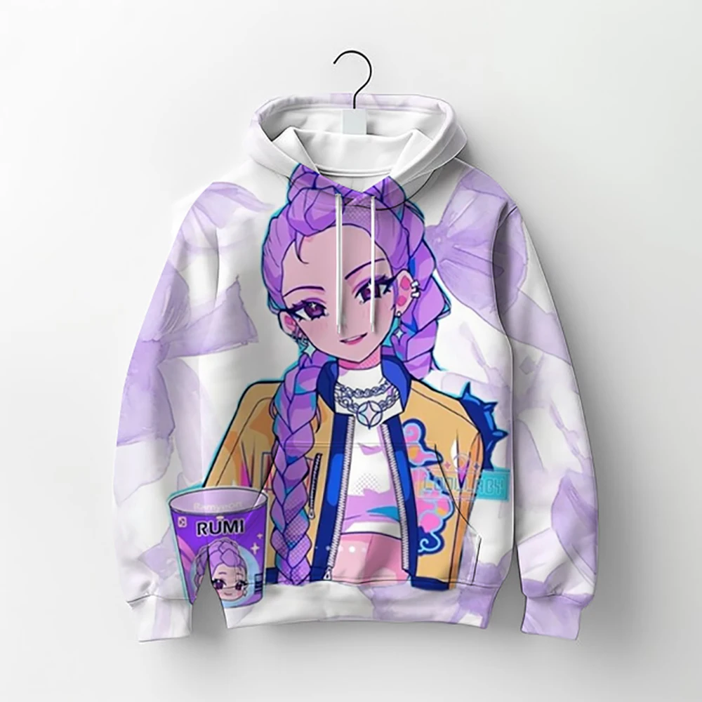 

Y2K KPop Demon Hunters Hoodies Teenage Girls Boys Rumi KPop Demon Hunters Hoody Autumn Casual Long Sleeve Children's Clothing