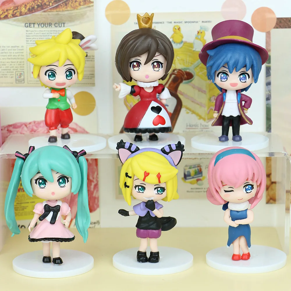 6 teile/satz Anime Hatsune Miku Kaito kawaii Q version geheime wunderland Action Figure PVC Modell Spielzeug puppe Decor Sammeln Geschenke