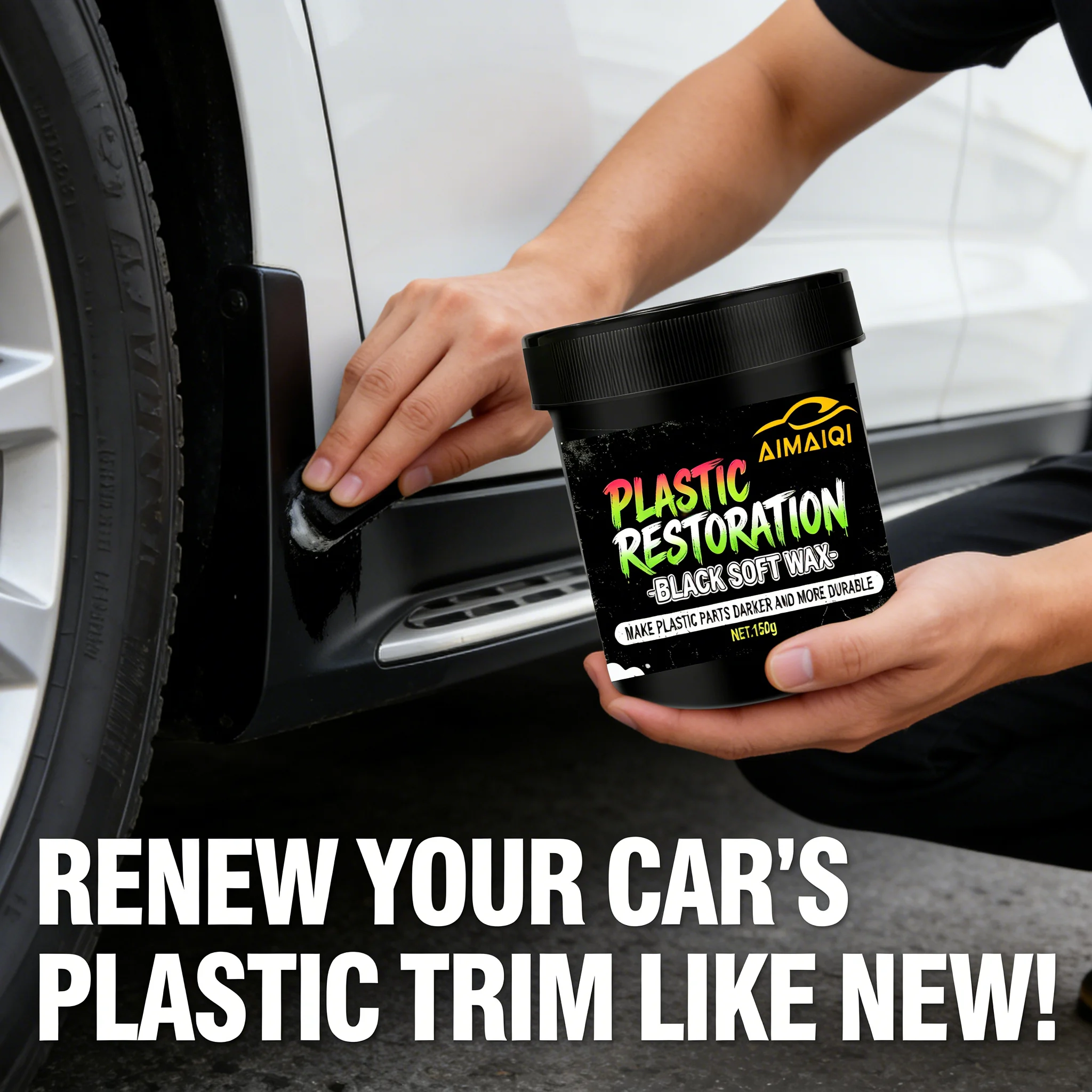Plastic & Tire Care Set - Restores Shine to Car Bumpers, Door Trim & Tires, Prevents Aging & Maintains Gloss for Vehicles