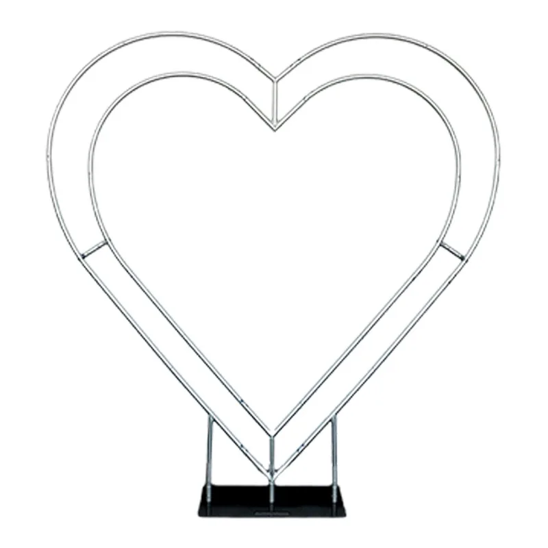 5D Luxe Witte Rozen Hartvormige Boog Kunstbloemen Achtergrond Romantische Bruiloft Feestdecoratie Raamdecoratie Arrangement