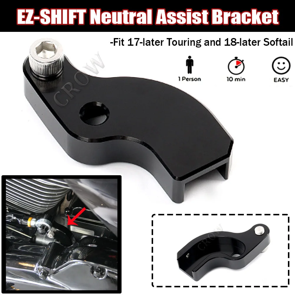 For Harley M8 17-later Touring and 18-up Softail Breakout Fat Bob 114 Motorcycle EZ-SHIFT Neutral Assist Bracket Accessory