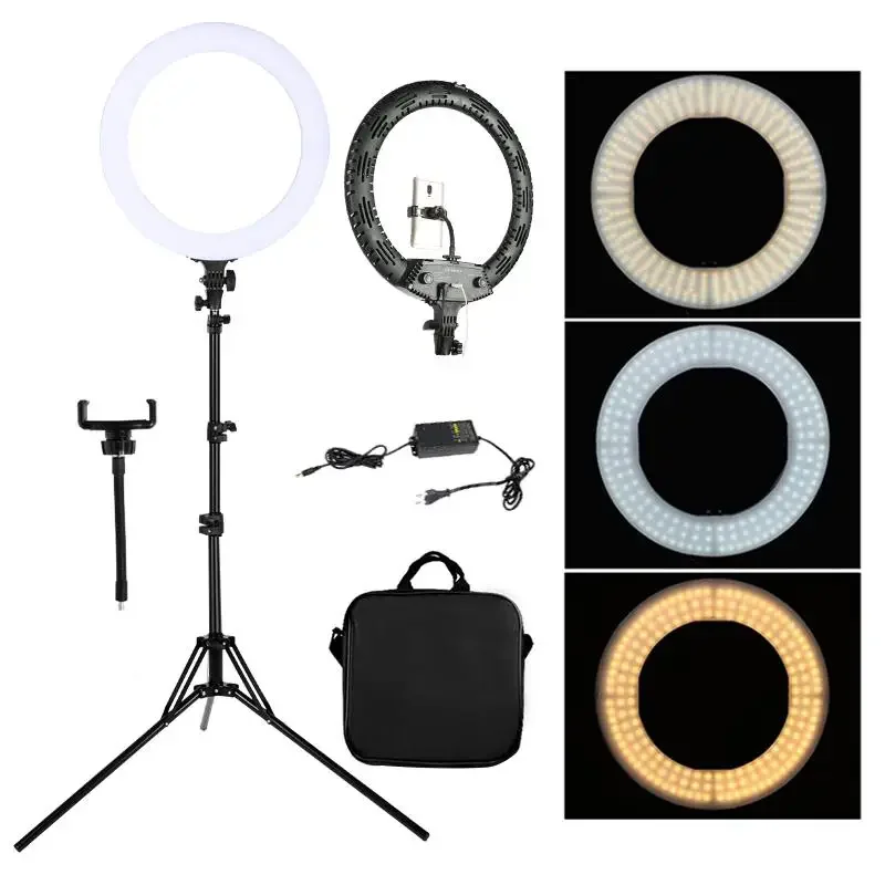 18 Inch LED Ring Light Tripod Professional Studio Photography Video Light for Phone Makeup Youtube Live Streaming