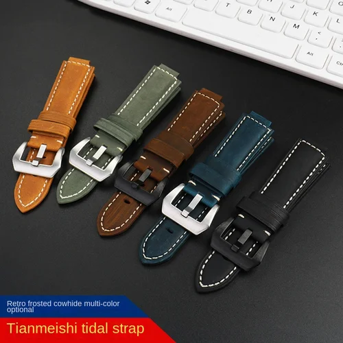 Imagen 2 del producto Para TIMEX Tidal Compass Vintage T2N721 T2N720 T2n739 TW2T76500 TW2T76300 Crazy Horse hide Dermis correa de reloj de cuero de vaca