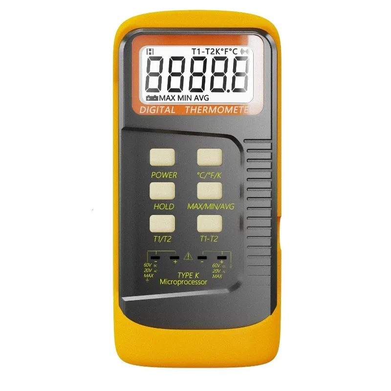 for K Type Thermocouple Thermometer Dual Channel High Temperature Sensor Gauge 6802