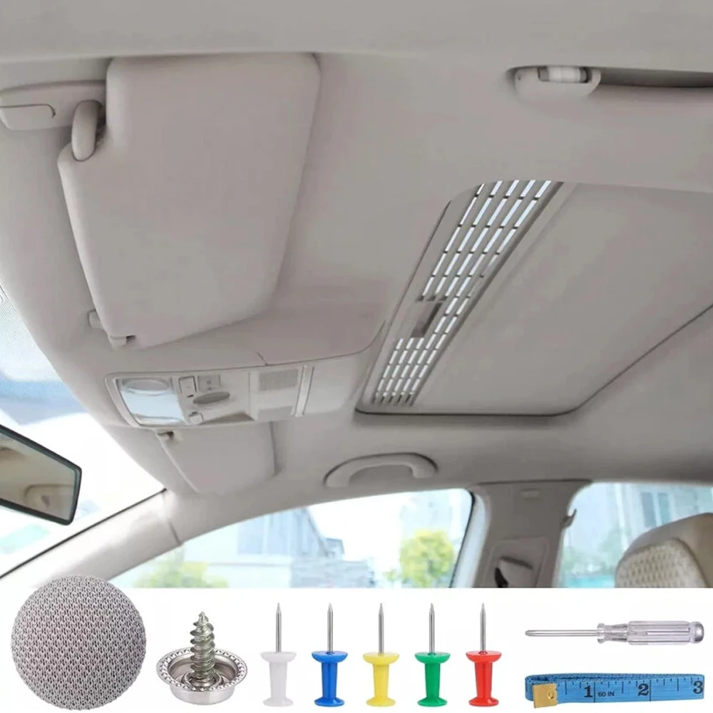 Car Roof Lining Liner Repair Kit Fix Sagging Headliner Pins Buckle Rivet Automotive Care Fabric Buckle Rivets Retainer