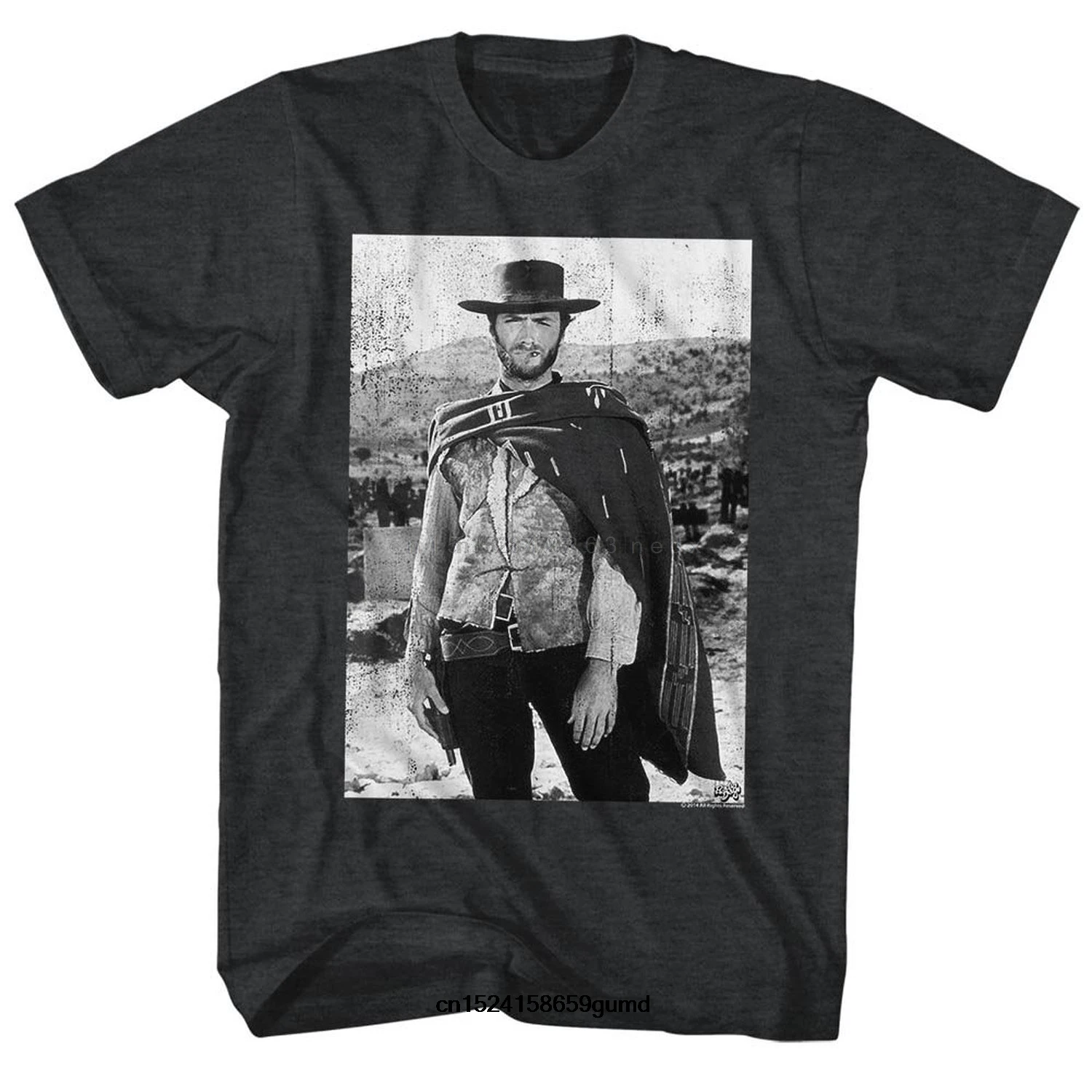 Funny Men T-shirt Novelty Clint Eastwood Clint In Cape Cool High Quality Printing Top 100% Cotton Round-neck Tee Shirts