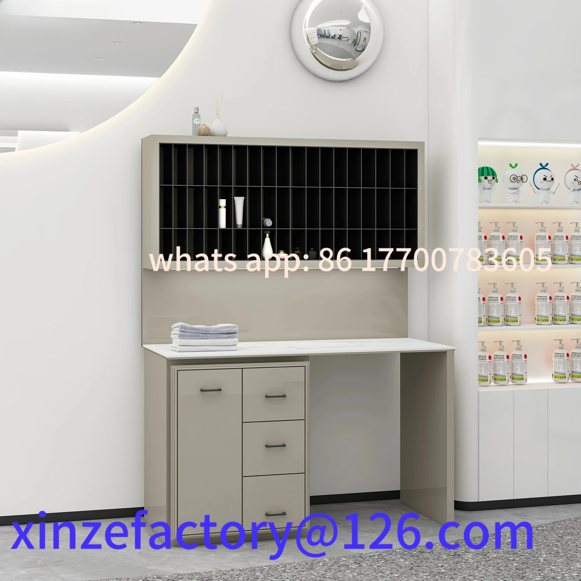 

Customizable LXC hair salon dye cream storage rack Stainless steel locker dye cream rack Barber shop dye cream hanging display r