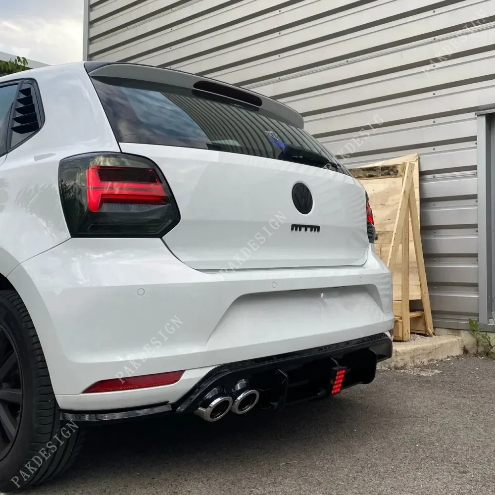 Rear Bumper Lip Spoiler Cover Splitter Body Kit Tuning For VW Polo MK5 6R  GTI Style /Polo 5 TSI MPI 4-Door Hatchback 2009 -2014