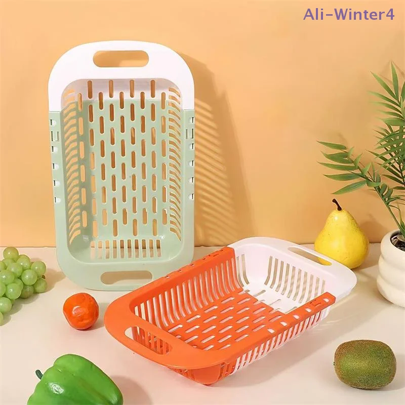 

【Winter4】Многофункциональная выдвижная узкая корзина-органайзер для кухни над раковиной, без перфорации, для слива воды