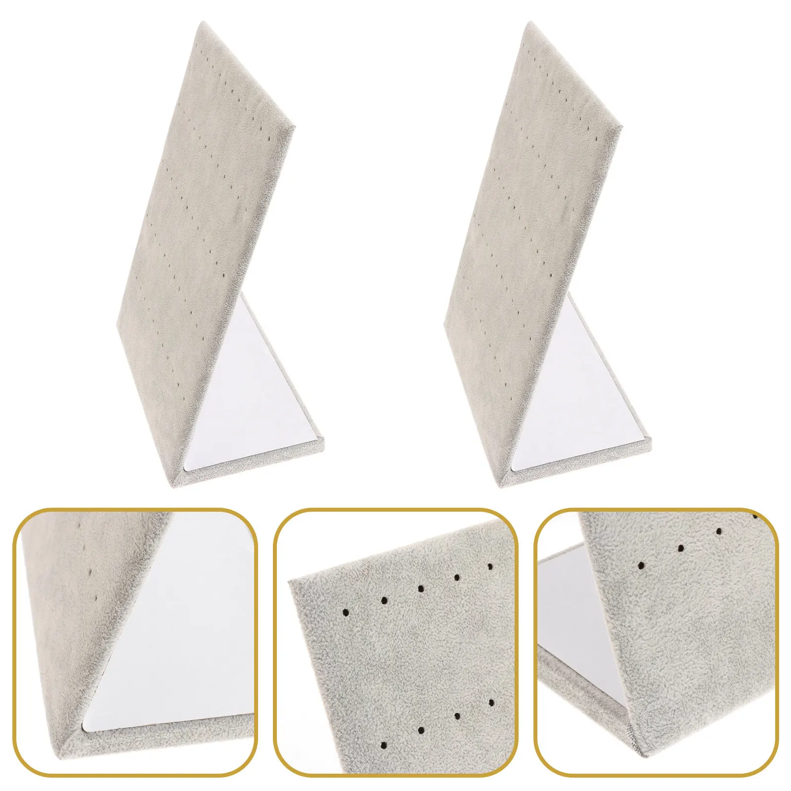 

2Pcs Ear Stud Display Rack Lint Flannelette Jewelry Stand Organizer Holder for Home Shop Earring Storage Fashionable Display