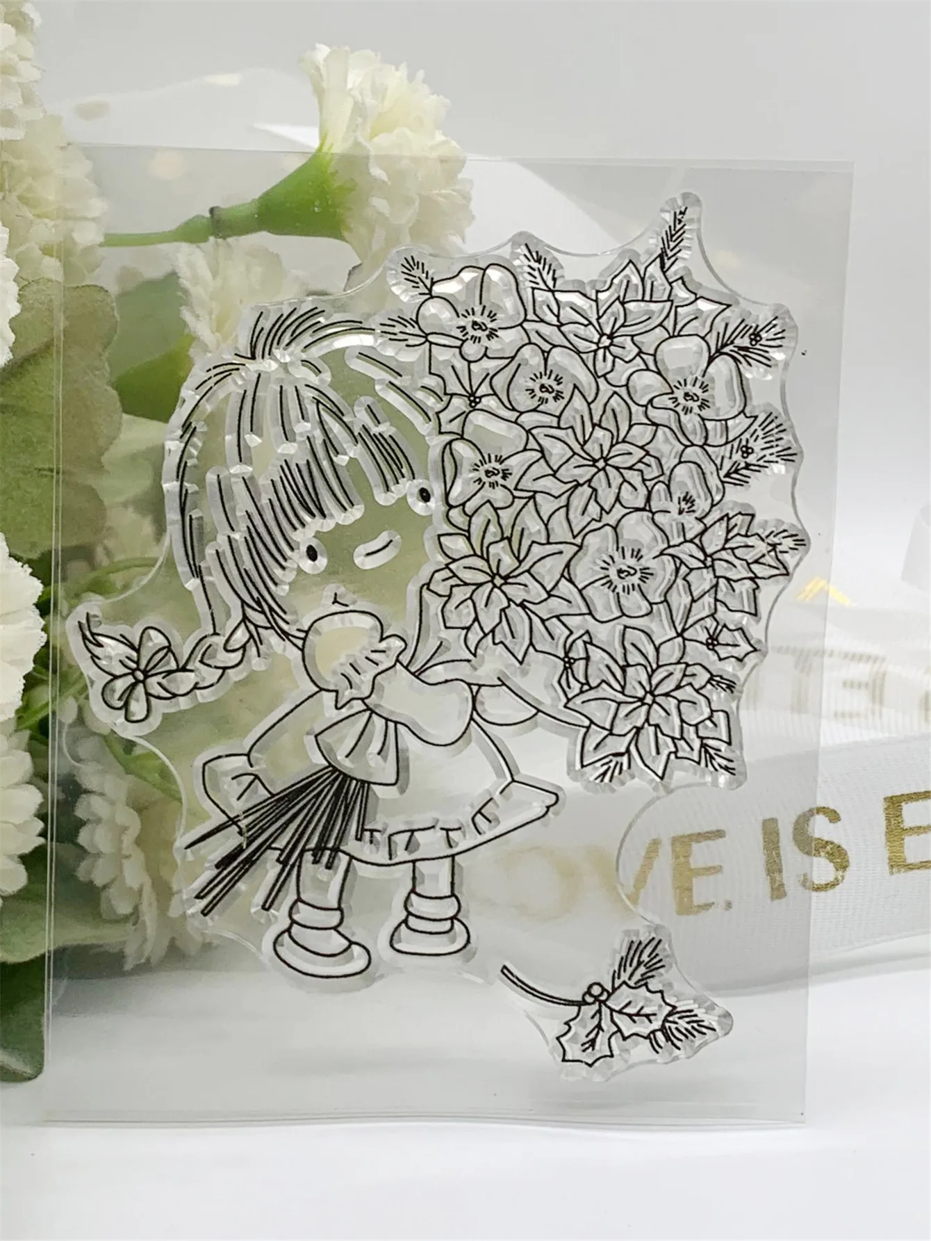 CustomClearGirl Words Rubber Silicone Clear Stamps For Scrapbooking Tampons Transparents Seal Background Stamp Card Making Diy