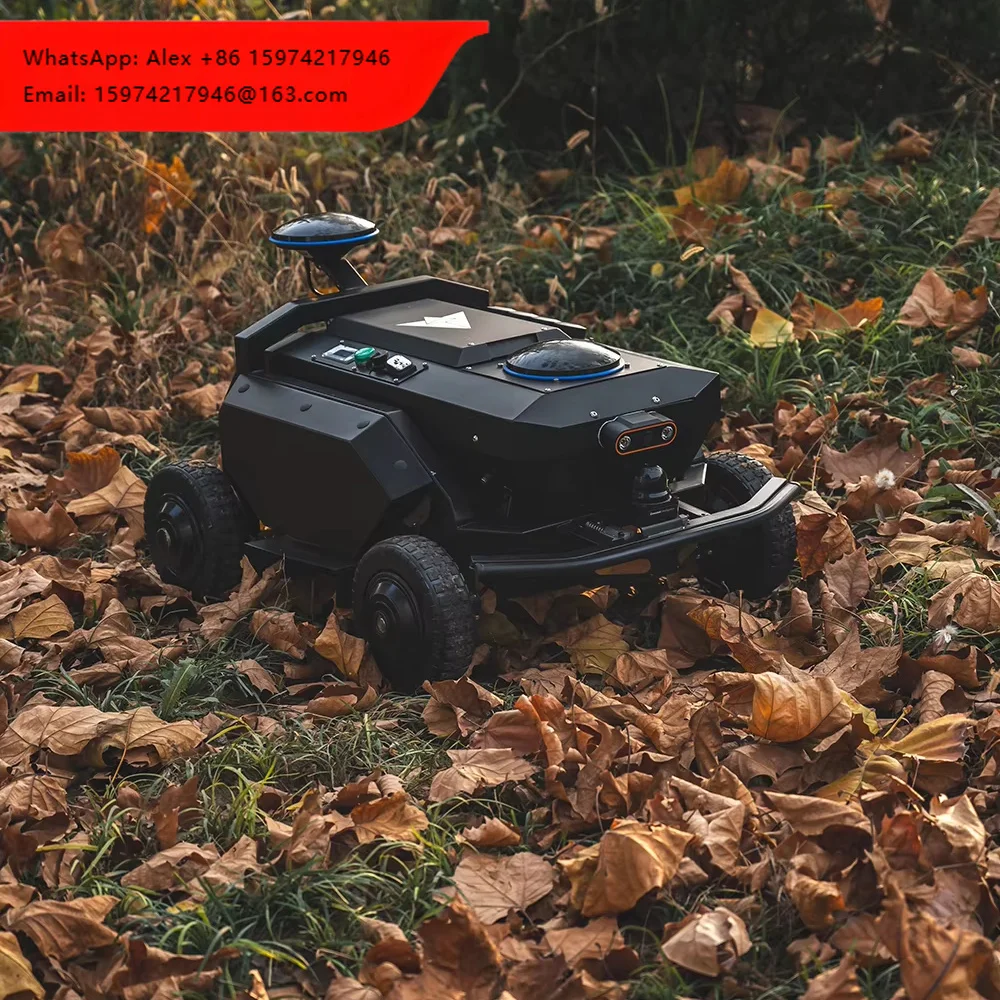 BISON-R3 Customized Electric-start Remote Control Lawn Mower Mini Robot Lawn Mower With Snow Plow Attachments