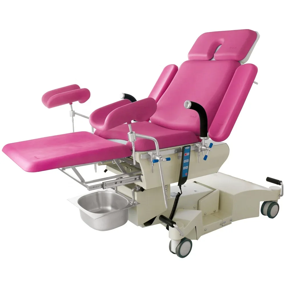 Luxurious medical electric Hydraulic obstetrics bed hospital gynstuhl obstricale gyneco exam chair for birth surgery