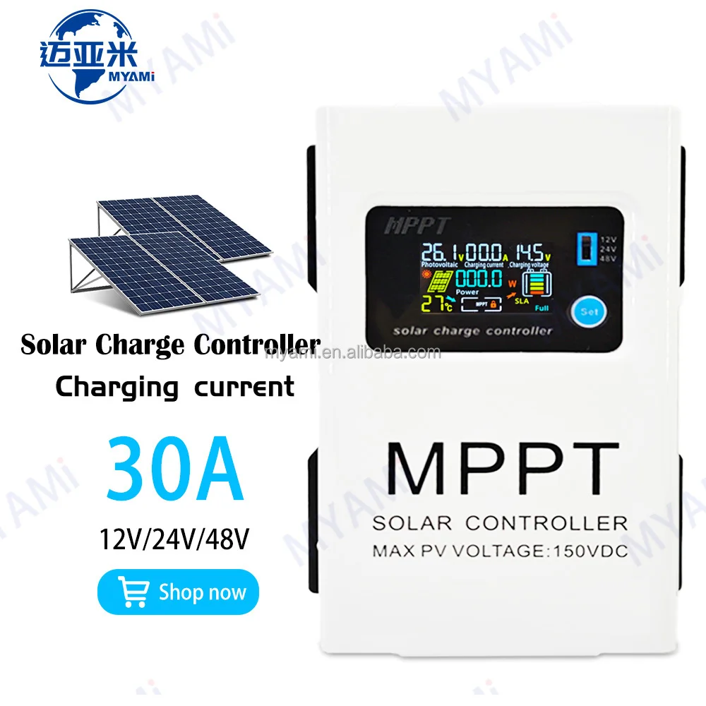 Myami 30a 60a 100a Mppt Set-down To 12v 24v 48v Off-grid Pv 150v Input Solar Charge Controller Caravan Solar System For Battery