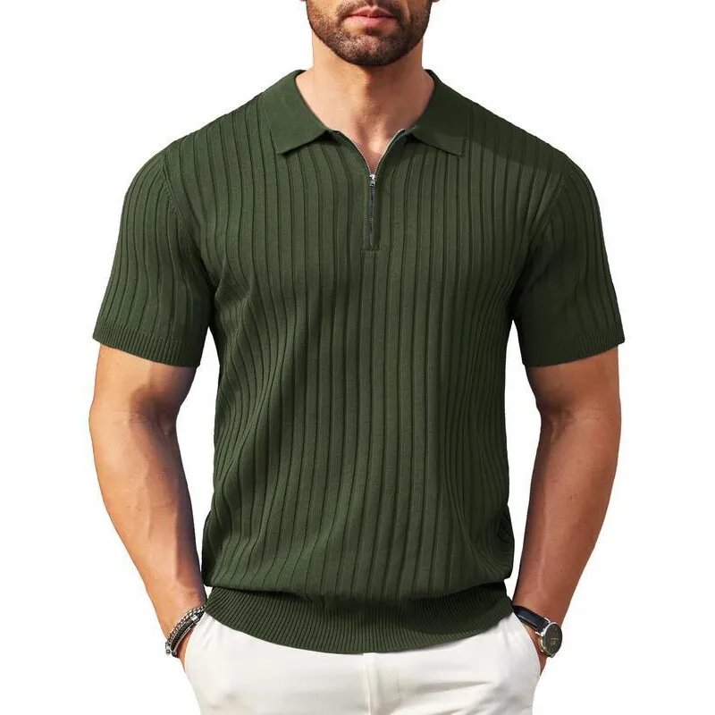 

Men's Knitted Shirt Cool Sensation Cross-Border Summer Fashion Casual Wear Other Fabric Ladies Suitable