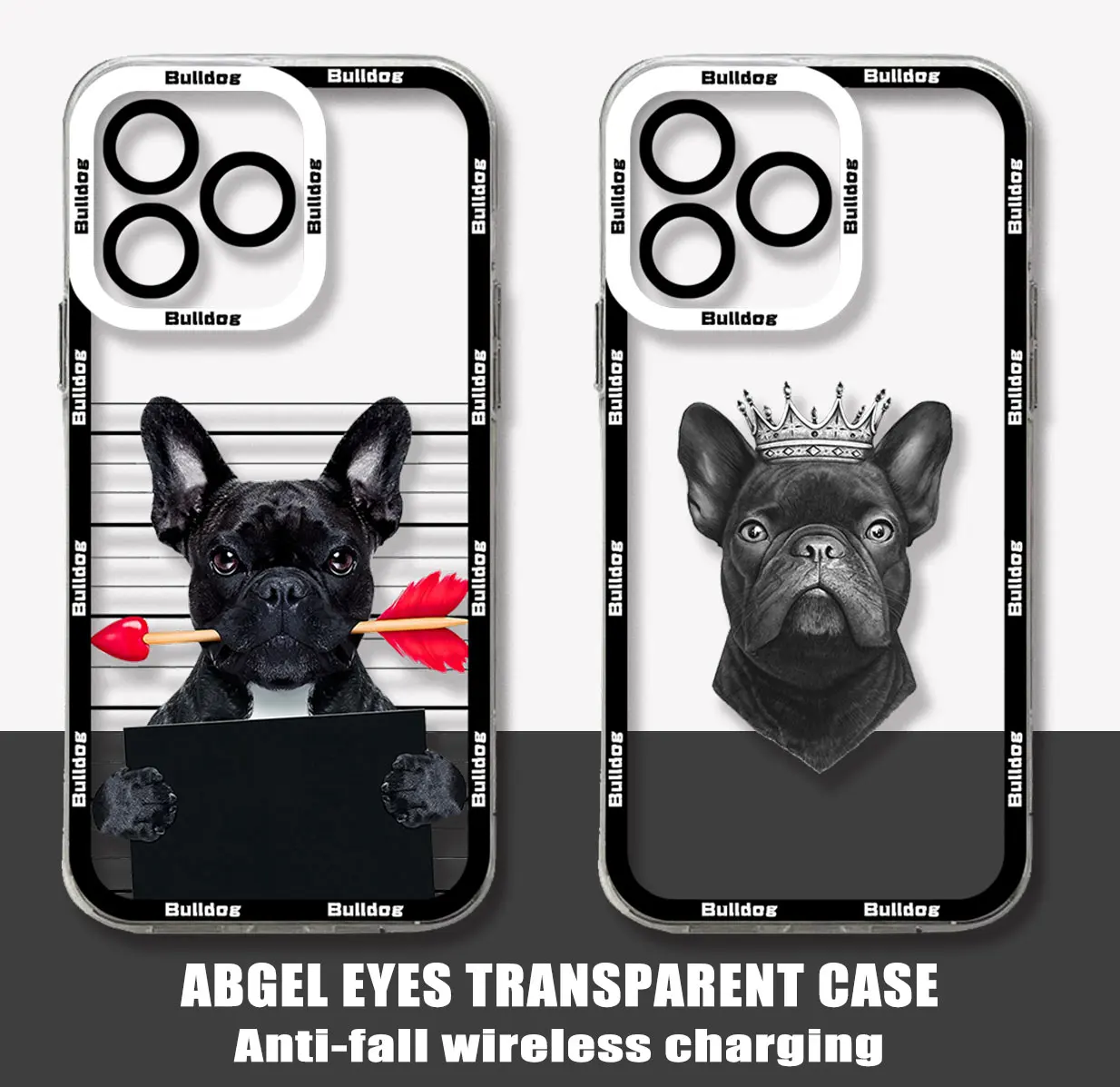 Pug Dog French Bulldog Phone Case For iPhone 16 15 14 13 12 Mini 11 Pro Max X XR XS 8 15 16 Plus Soft Silicone Transparent Cover