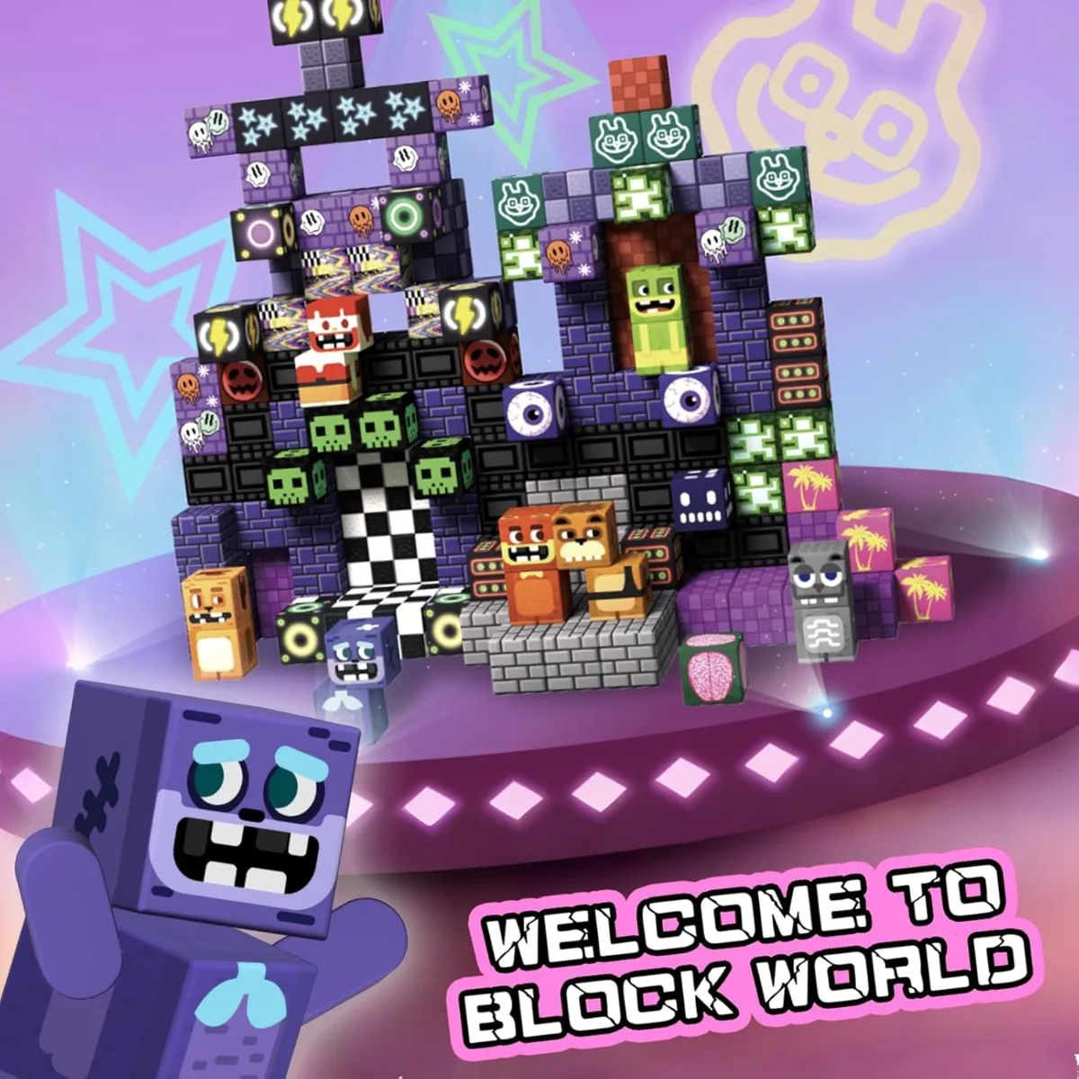 جديد اللبنات المغناطيسية المغناطيس مكعب بكسل نمط لعبة الطوب صندوق تخزين غطاء يمكن أن تحمل أرقام الجذعية اللعب صبي فتاة الأطفال هدية