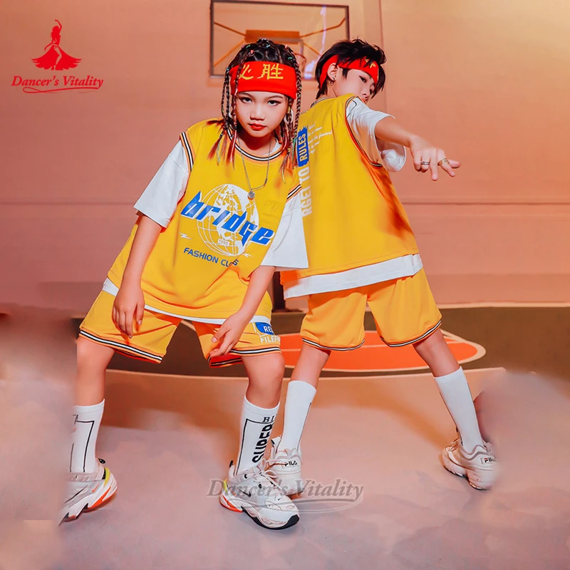Teenagers Hip-Hop Breaking Swag Tranning Costume Sets Dancer's Vitality Child Cheering Squad Practise and Performance Clothing