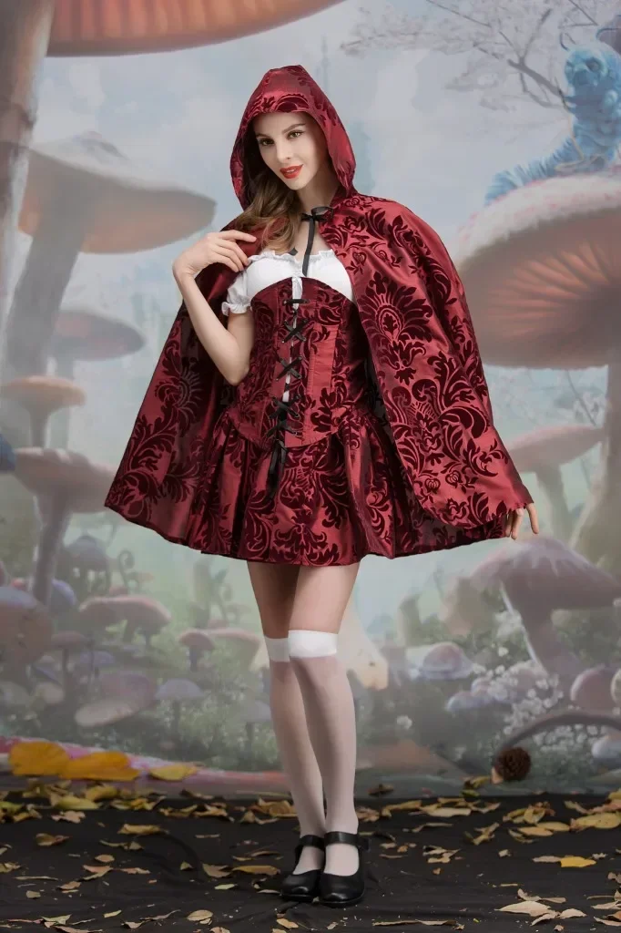 Plus Size Cosplay Costume Little Red Riding Hood Sexy Dress Adults Carnaval Purim Costume Women Halloween Costumes