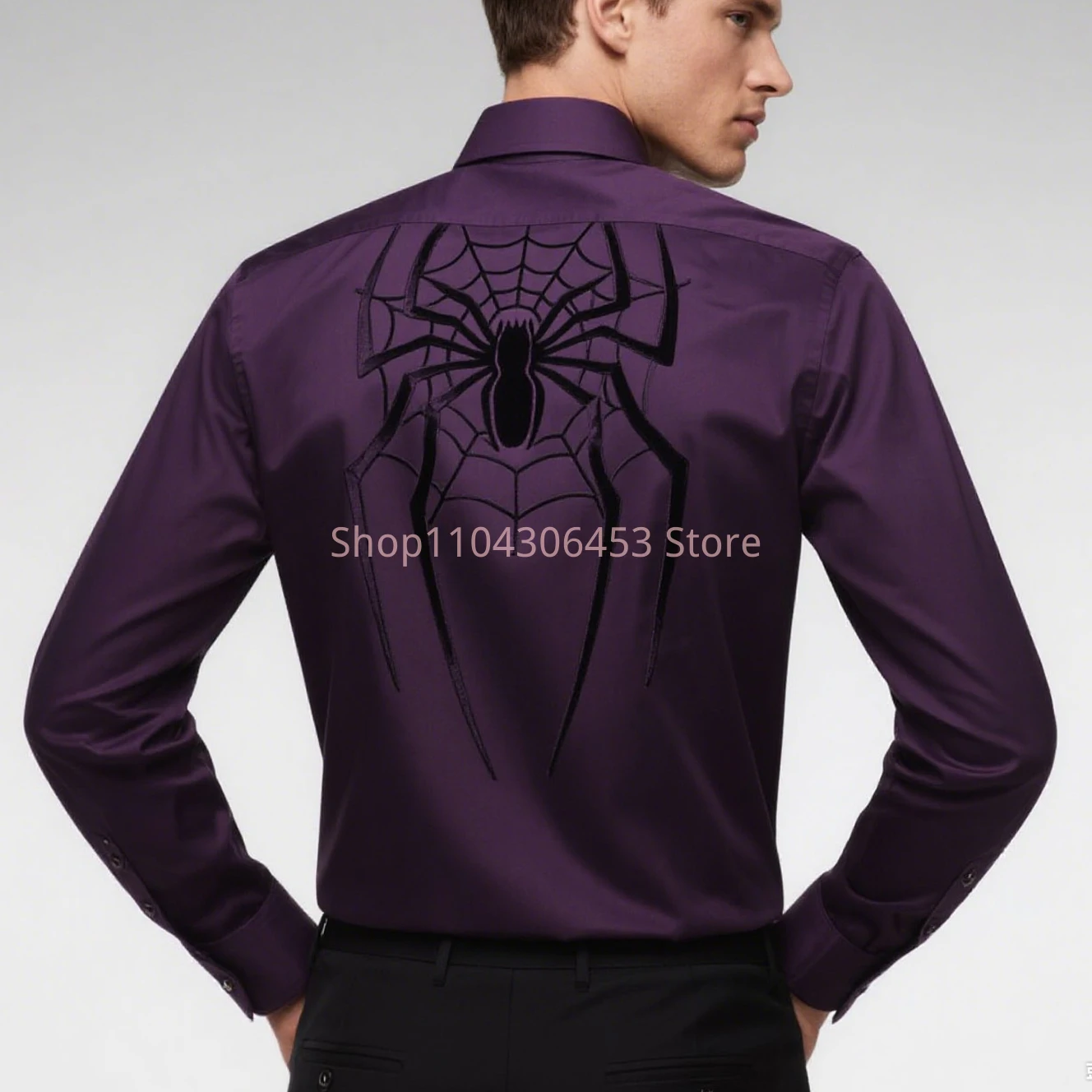

Original Design Men's Halloween Ghost Magic 3D Printing Funny Shirt Hawaiian Casual Long-sleeved Party Simple Gift Friends Top