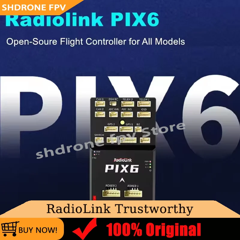 Radiolink PIX6 Open-source Flight Controller 16 Channels OSD Module Dual-gyro Built-in Dual GPS OSD for Airplane Car Boat