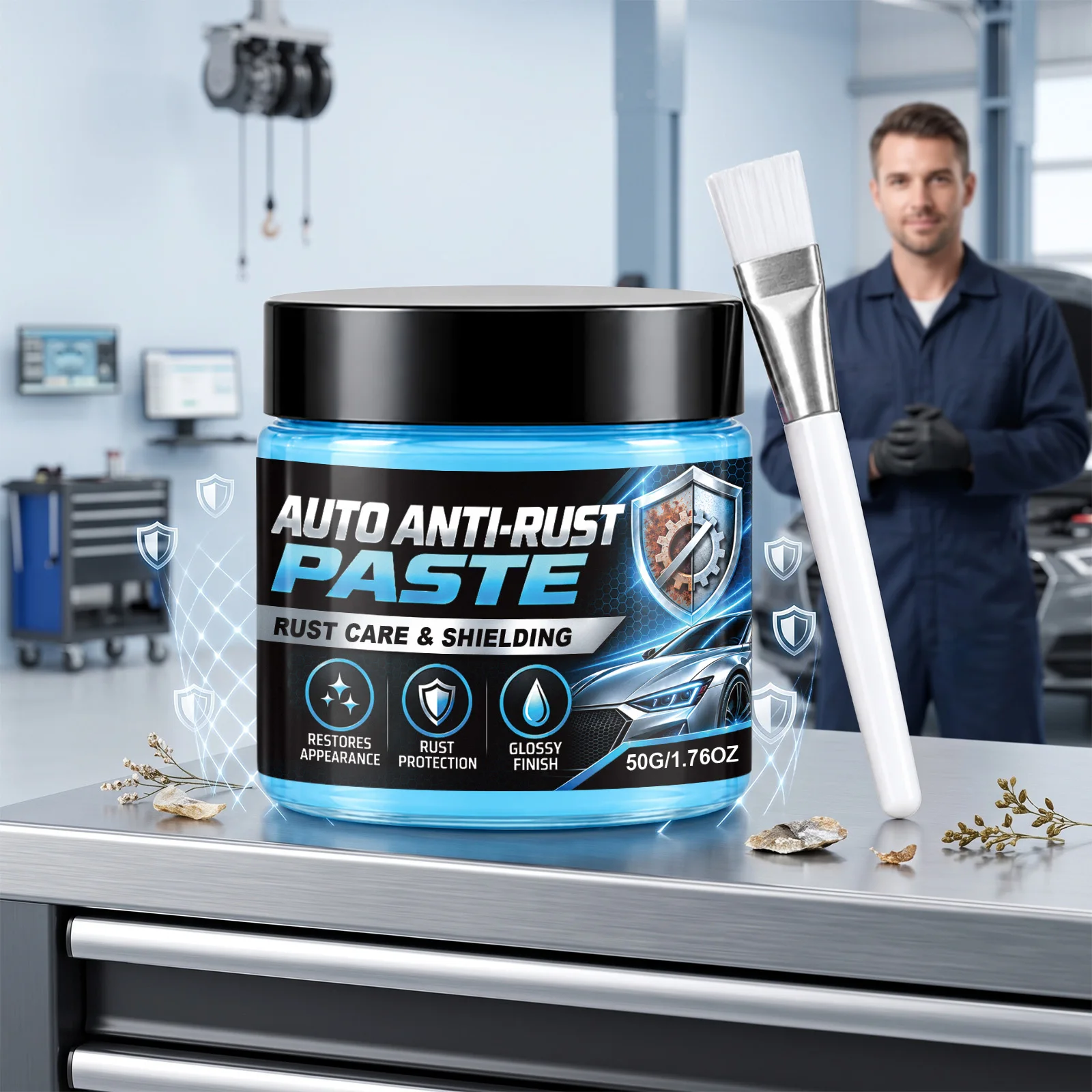 Car Anti-Rust Paste Dissolves Oil Stains Dirt Reduces Metal Parts Corrosion Bolt Refurbish Automobile Chassis Maintenance Paste