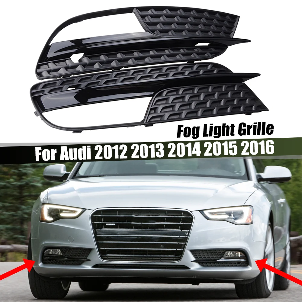 Car Front Bumper Lower Grille Fog Light Grill Grille Cover Trim For Audi A5 2012 2013 2014 2015 2016 8T0807681H 8T0807682H